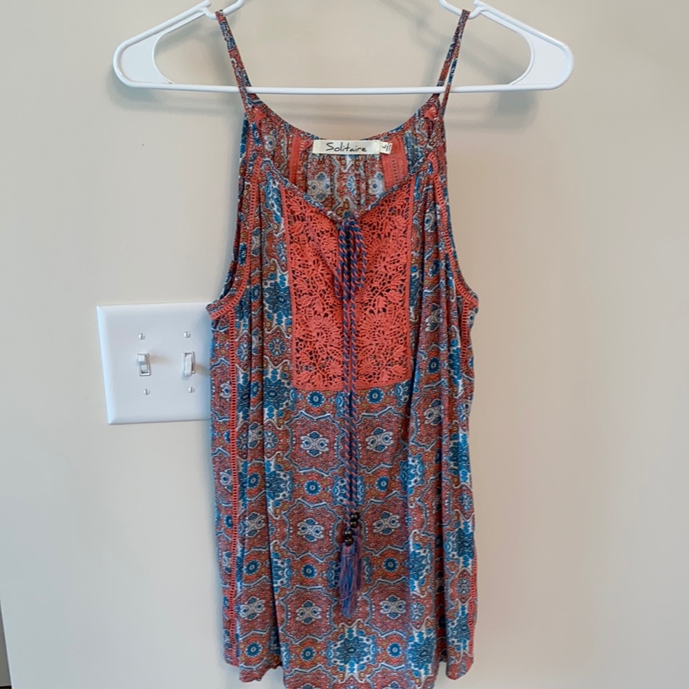 Pattern Tassel Top